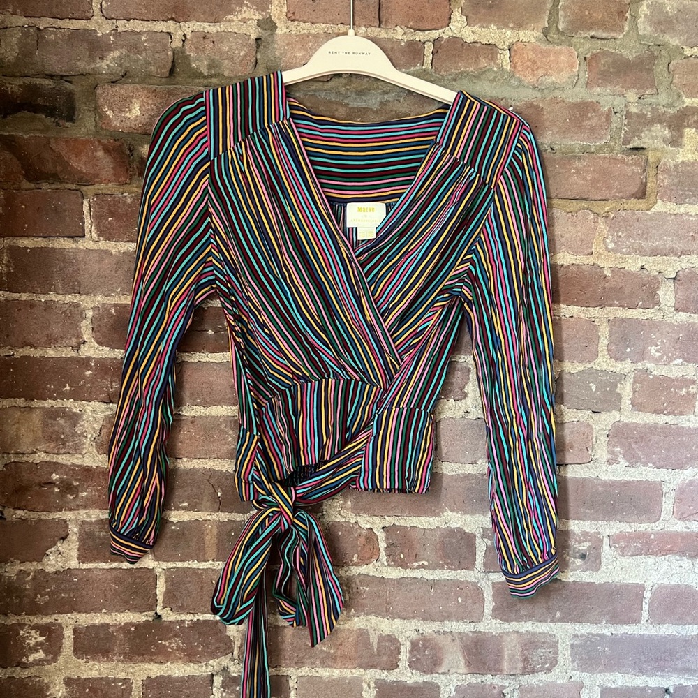 Maeve by Anthropologie Stripe Tie Top